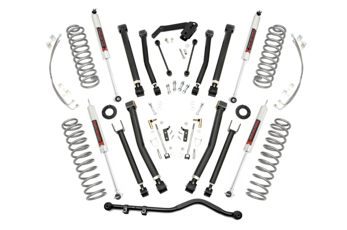 Jeep Wrangler Suspension Lift Kit - Front + Rear - Rough Country - 4 Inch X-Series M1 - '07-'18